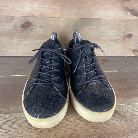 ecco soft 8 womes size 9 shoes black leather comfort walking sneakers - Picture 5 of 8